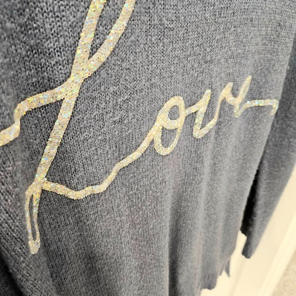 Lauren Conrad blue LOVE sweater...size Large - Picture 5 of 6